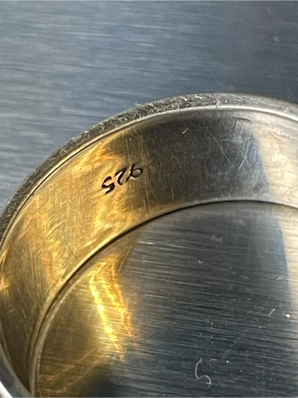 Men's Textured Silver Spinner Ring 925 silver